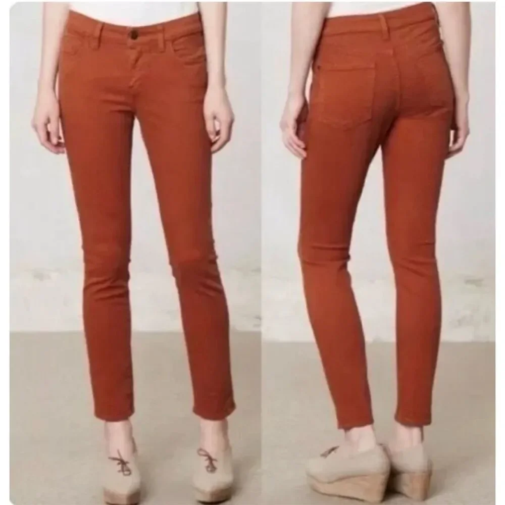 ✨Anthropologie Pilcro and the Letterpress Stet Sz 30 Pants Rust Brown Orange✨ - Picture 2 of 8